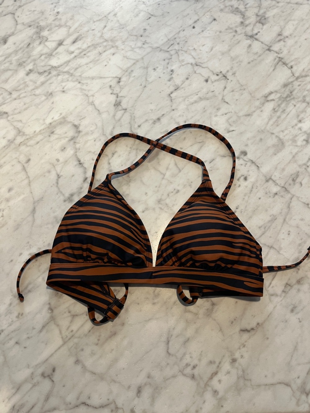 Kona Sol Tiger Striped Triangle Bikini Top